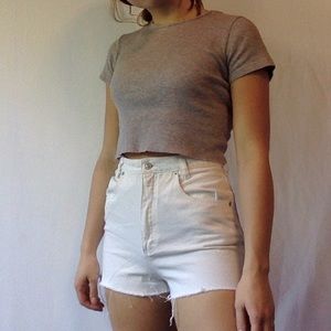 White Denim Highwaisted Shorts